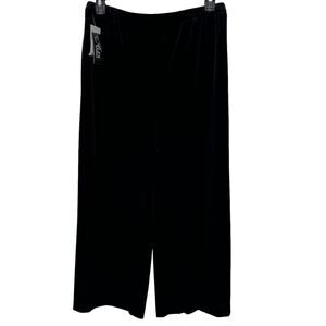 Alex Evenings Black Velvet Pull On Ankle Pants Womens Size XL Wide Leg